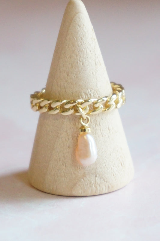 Pink Keshi Pearl Dangle Ring