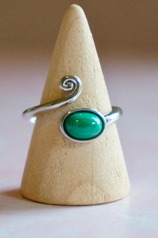 Malachite Spiral Ring