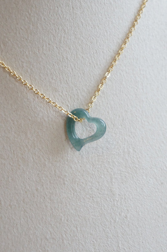Jadeite Floating Heart Necklace