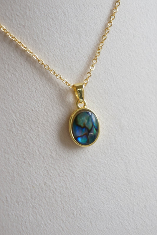 Abalone Oval Necklace (gold)