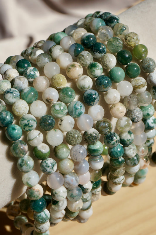 Moss Agate Beaded Bracelet