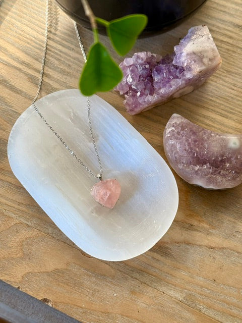 Rose Quartz Heart Necklace