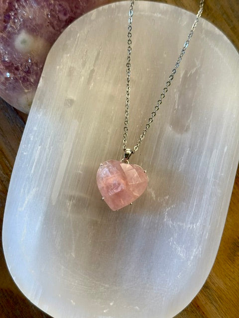 Rose Quartz Heart Necklace
