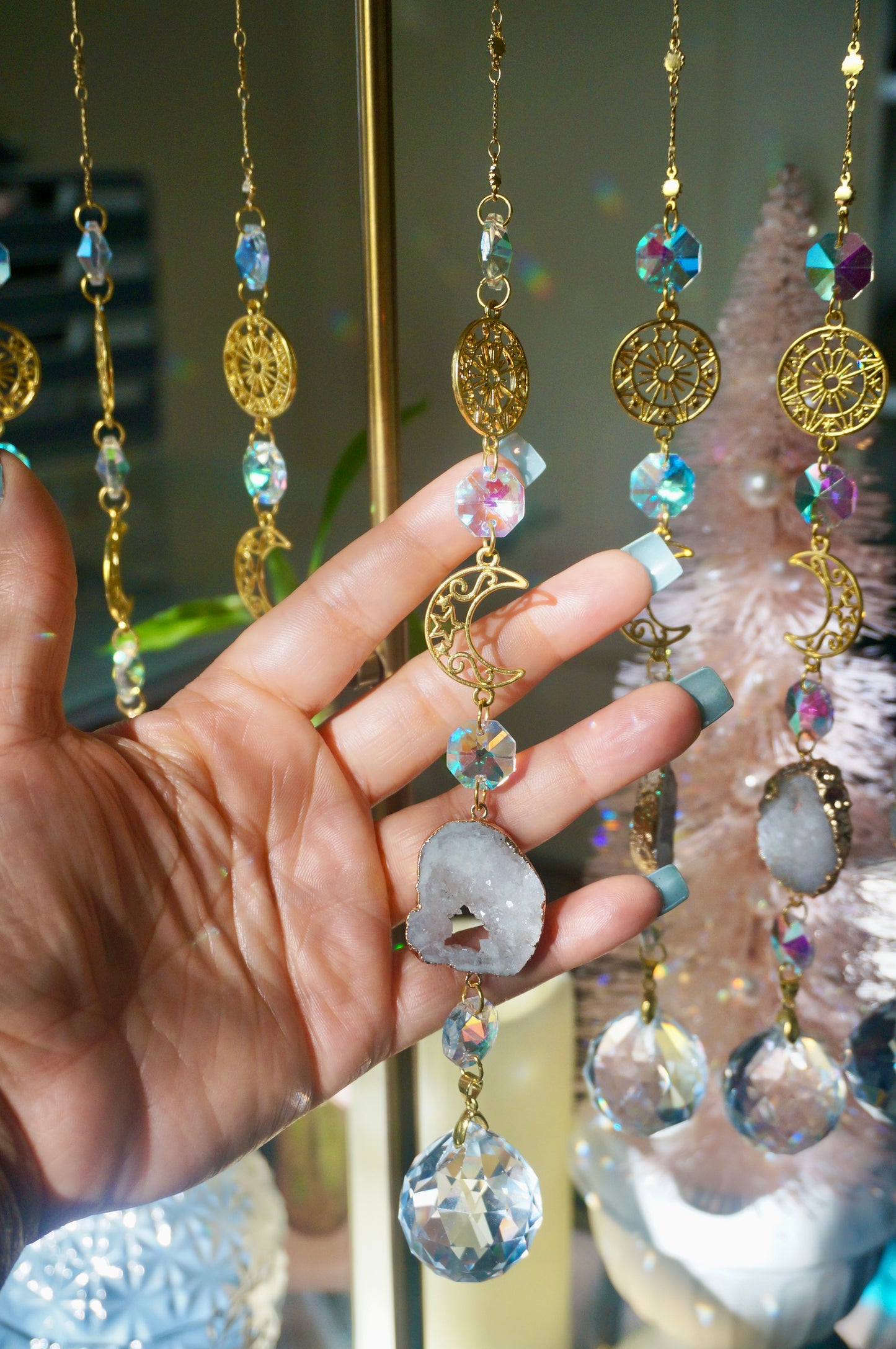 Celestial Druzy Geode Suncatcher