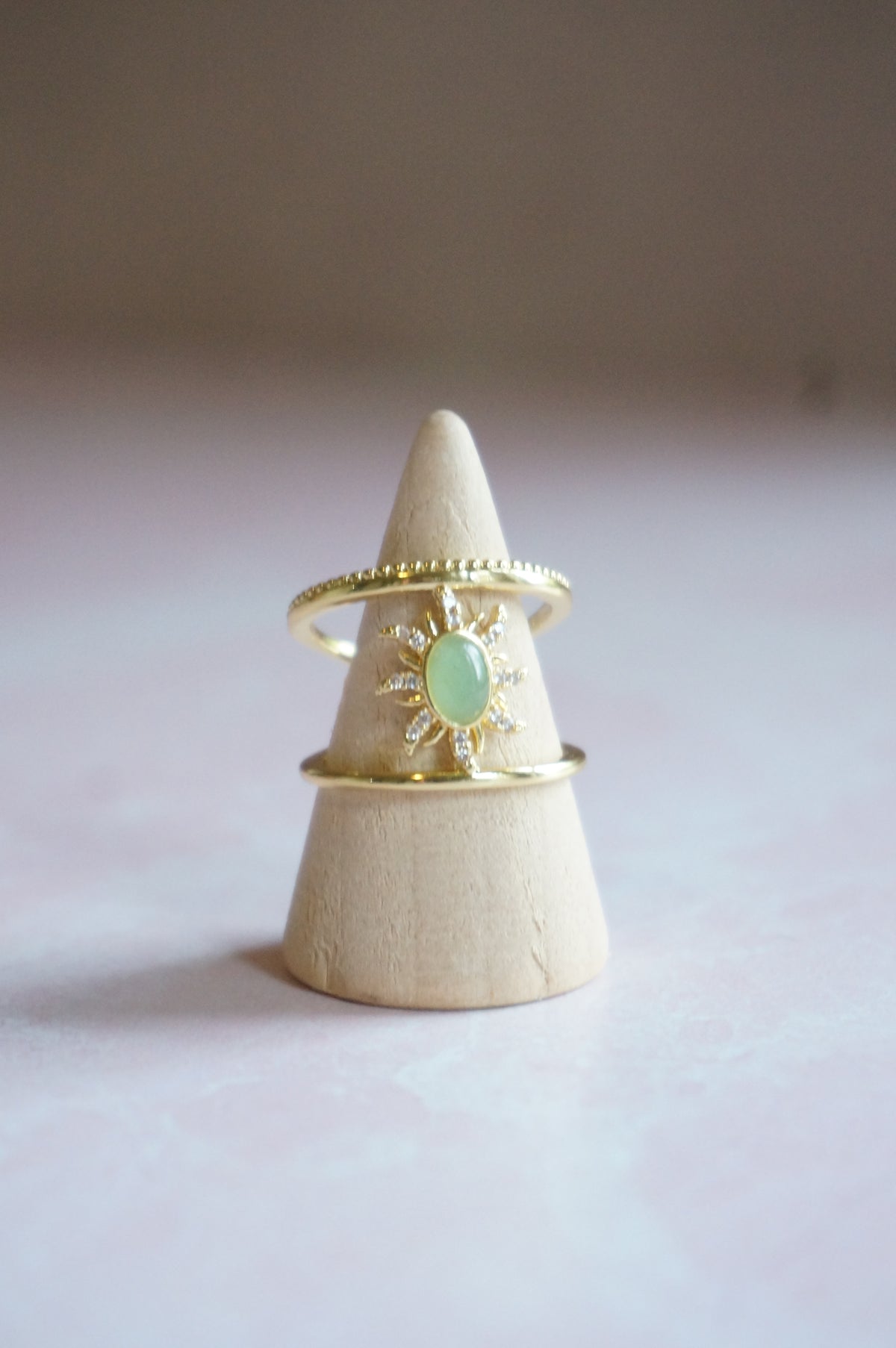 Green Aventurine Sunburst Ring