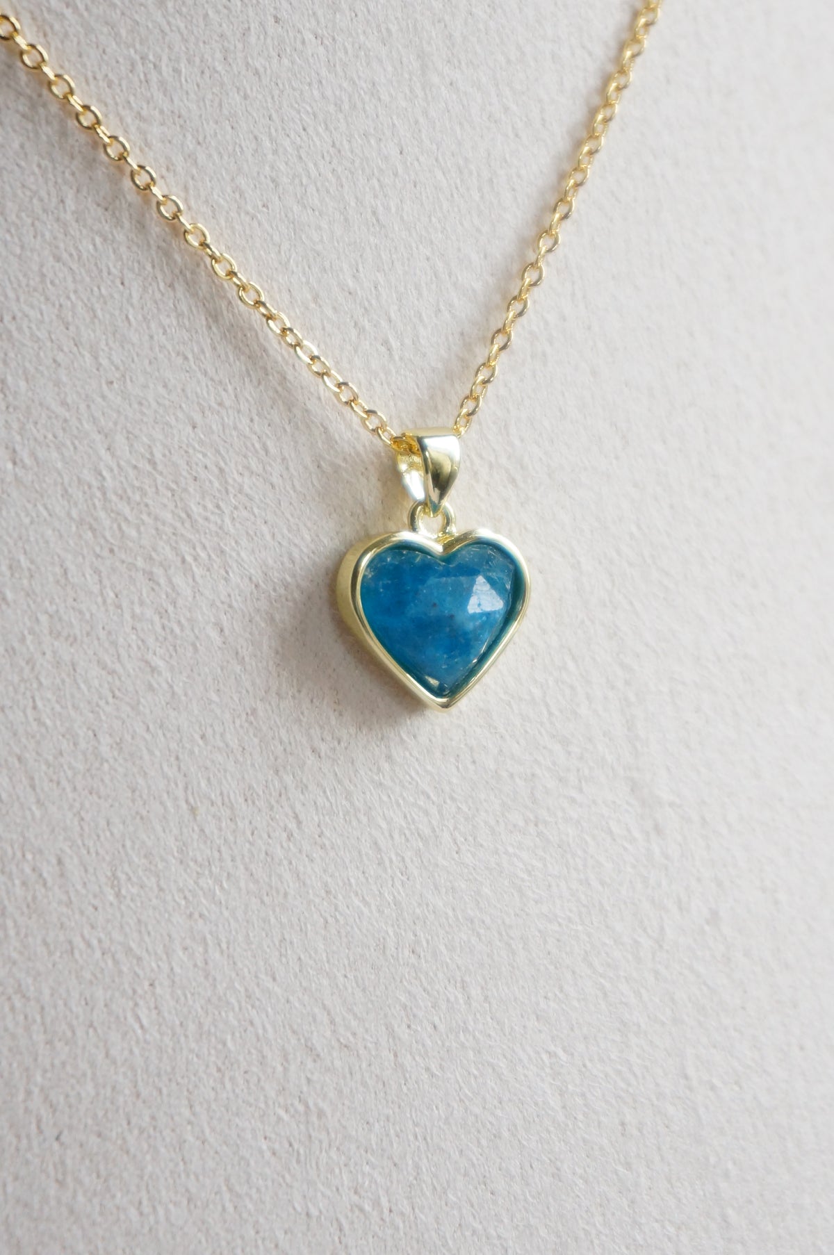 Blue Apatite Heart Necklace