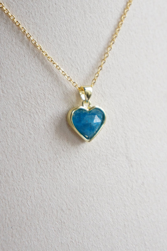 Blue Apatite Heart Necklace