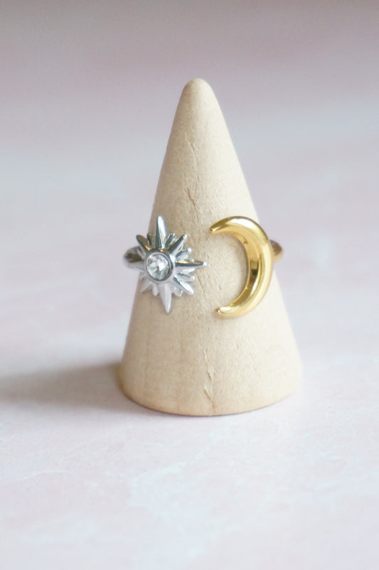 Mixed Metal Celestial Ring