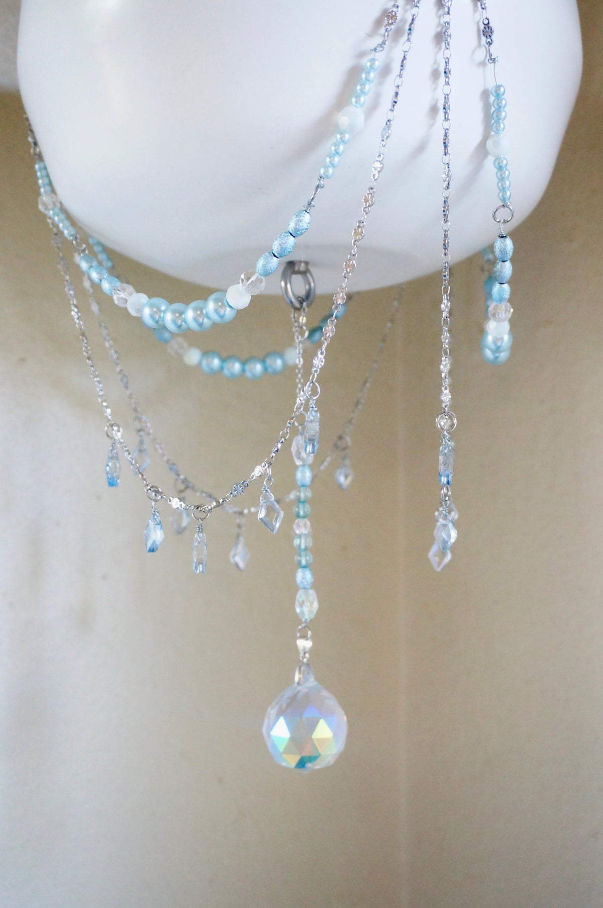 Pearly Blue Hanging Planter