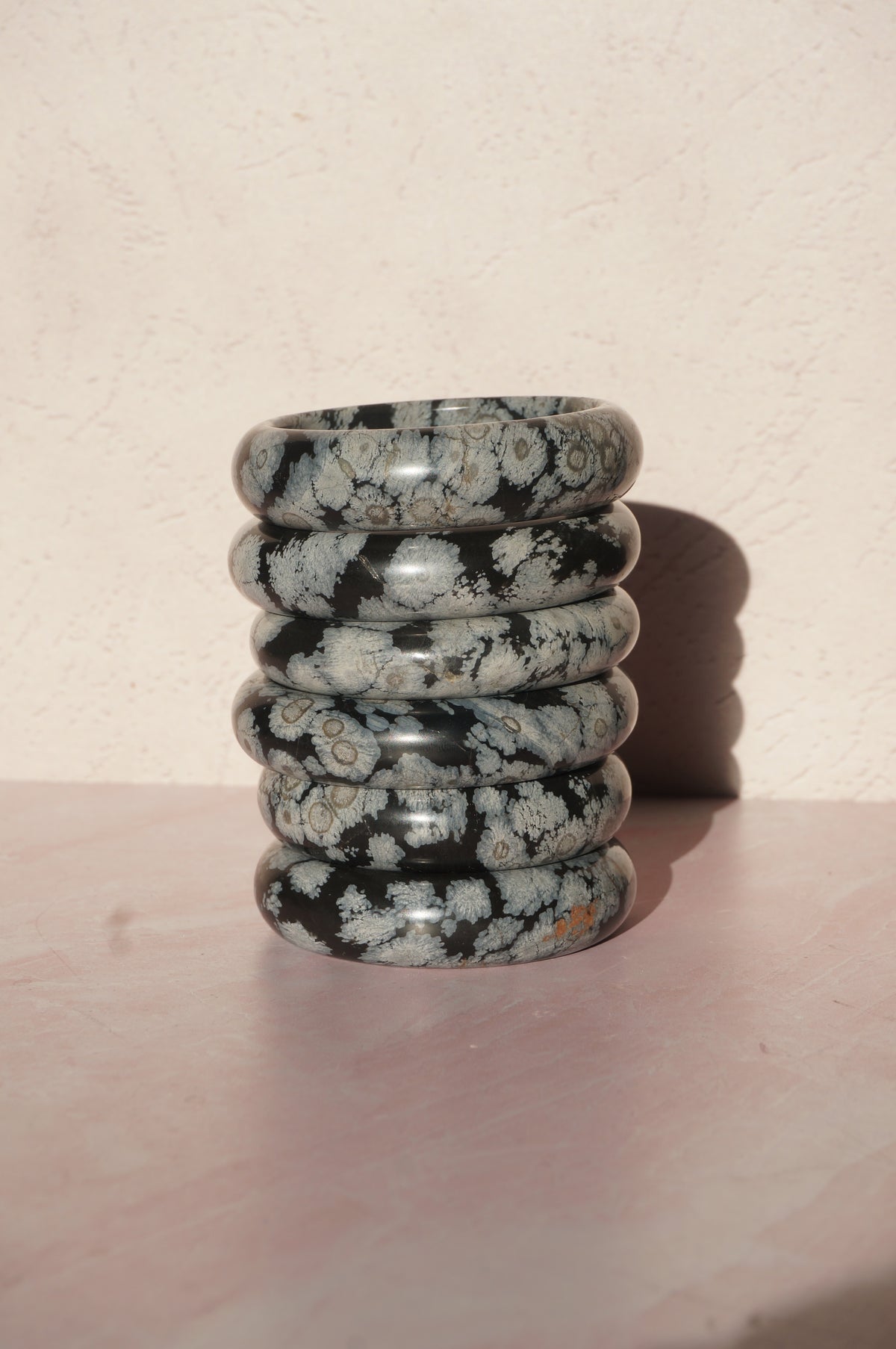 Snowflake Obsidian Bangle