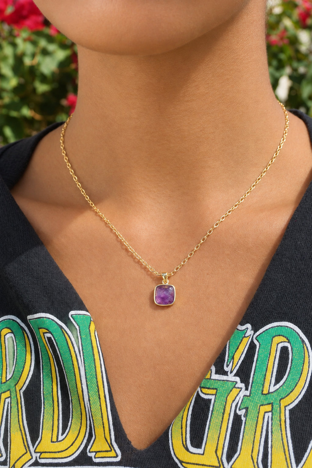 Amethyst Square Necklace
