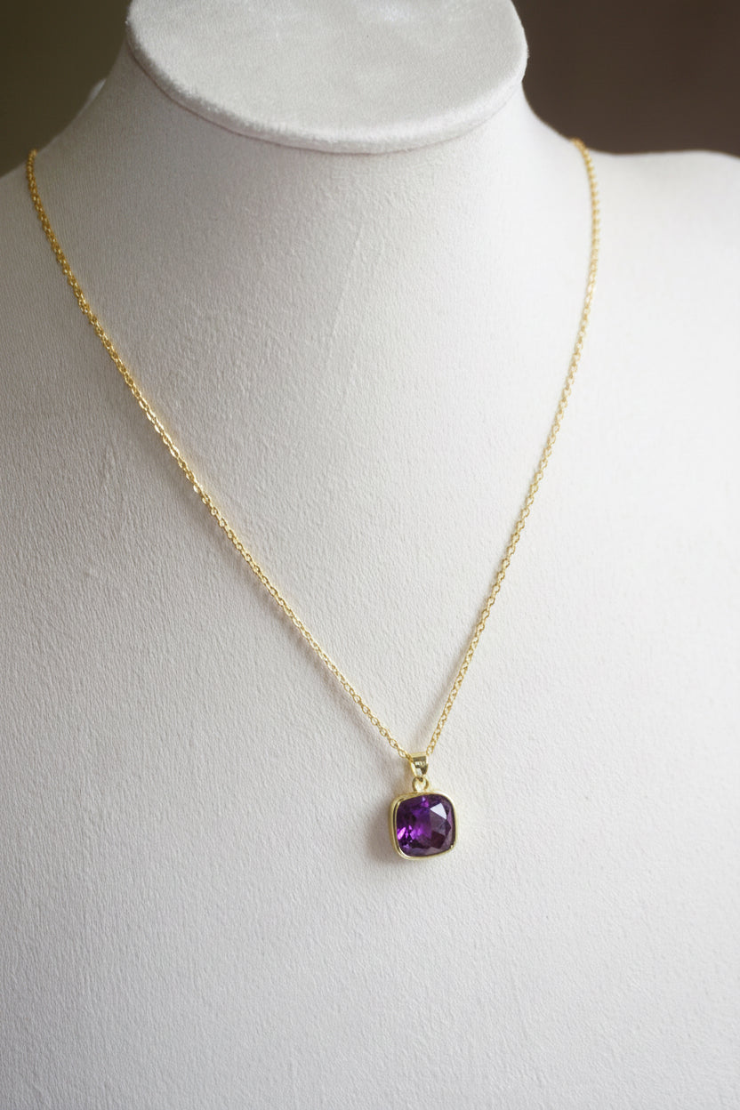 Amethyst Square Necklace