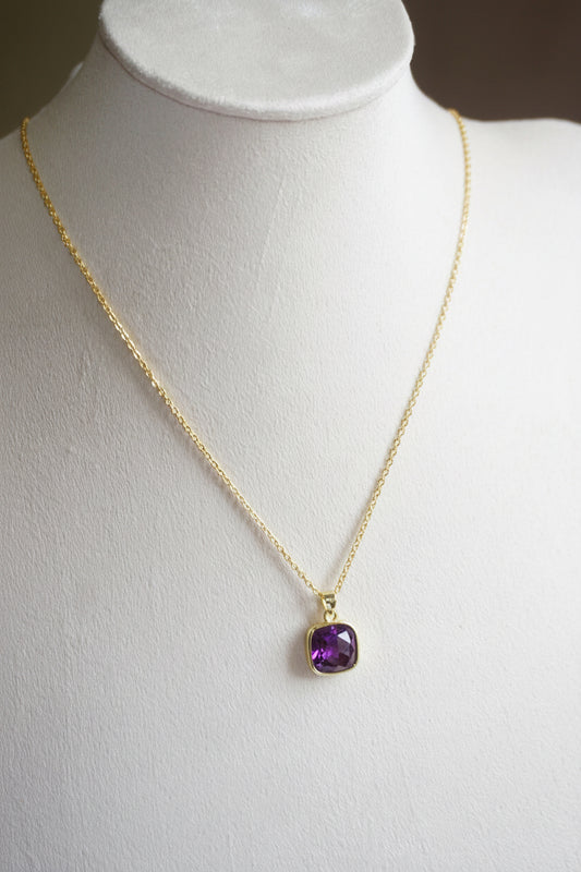 Amethyst Square Necklace