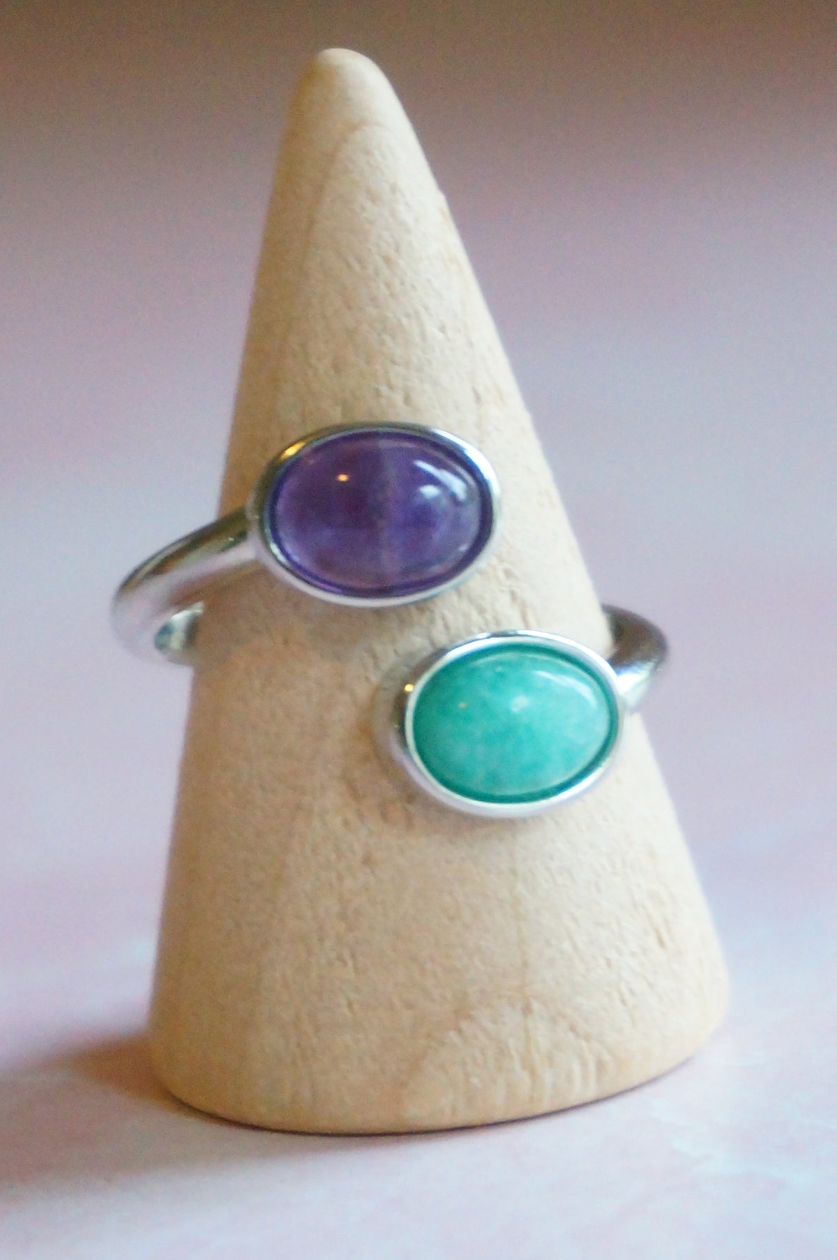 Amethyst & Amazonite Wrap Ring