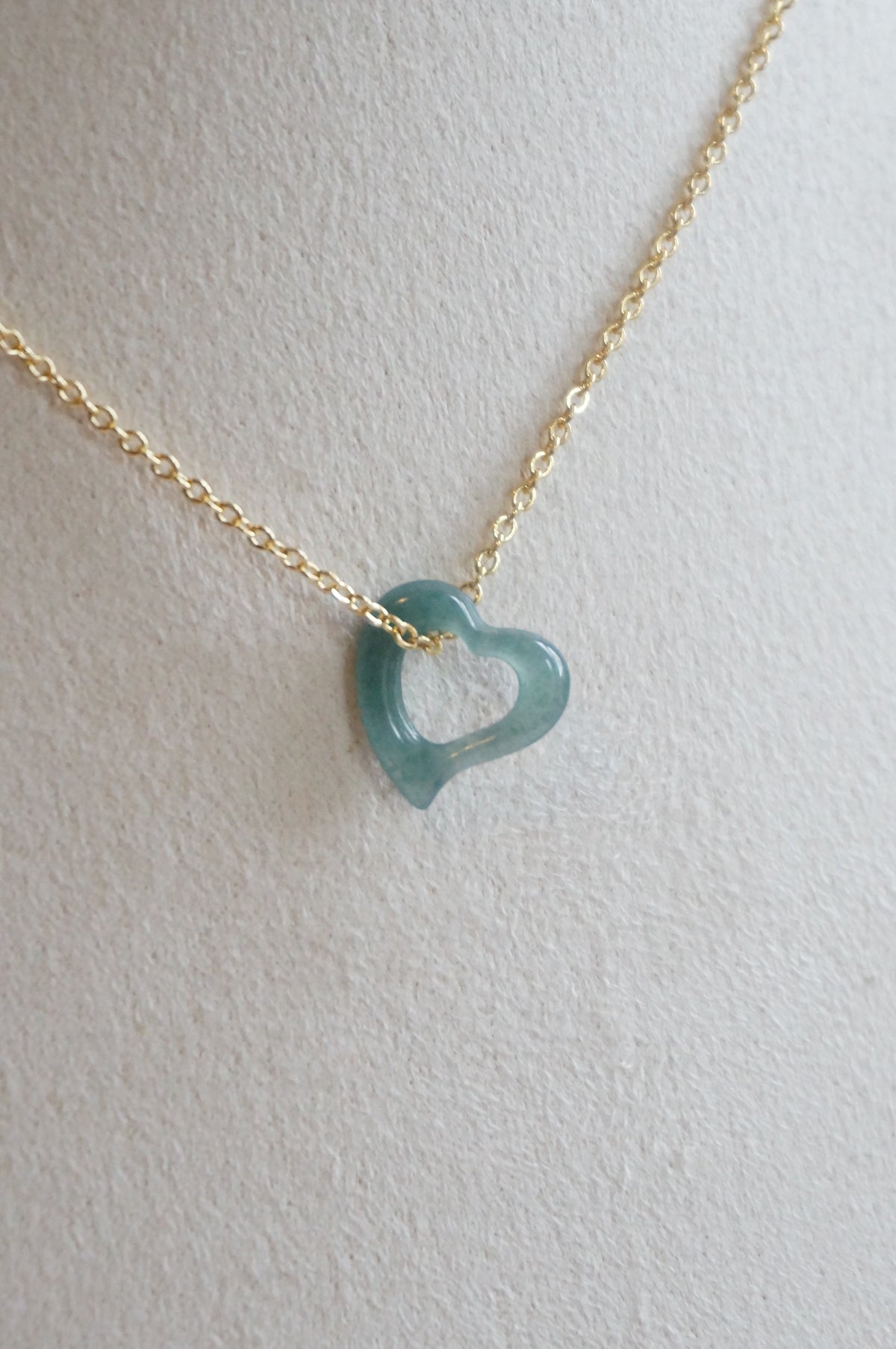 Jadeite Floating Heart Necklace