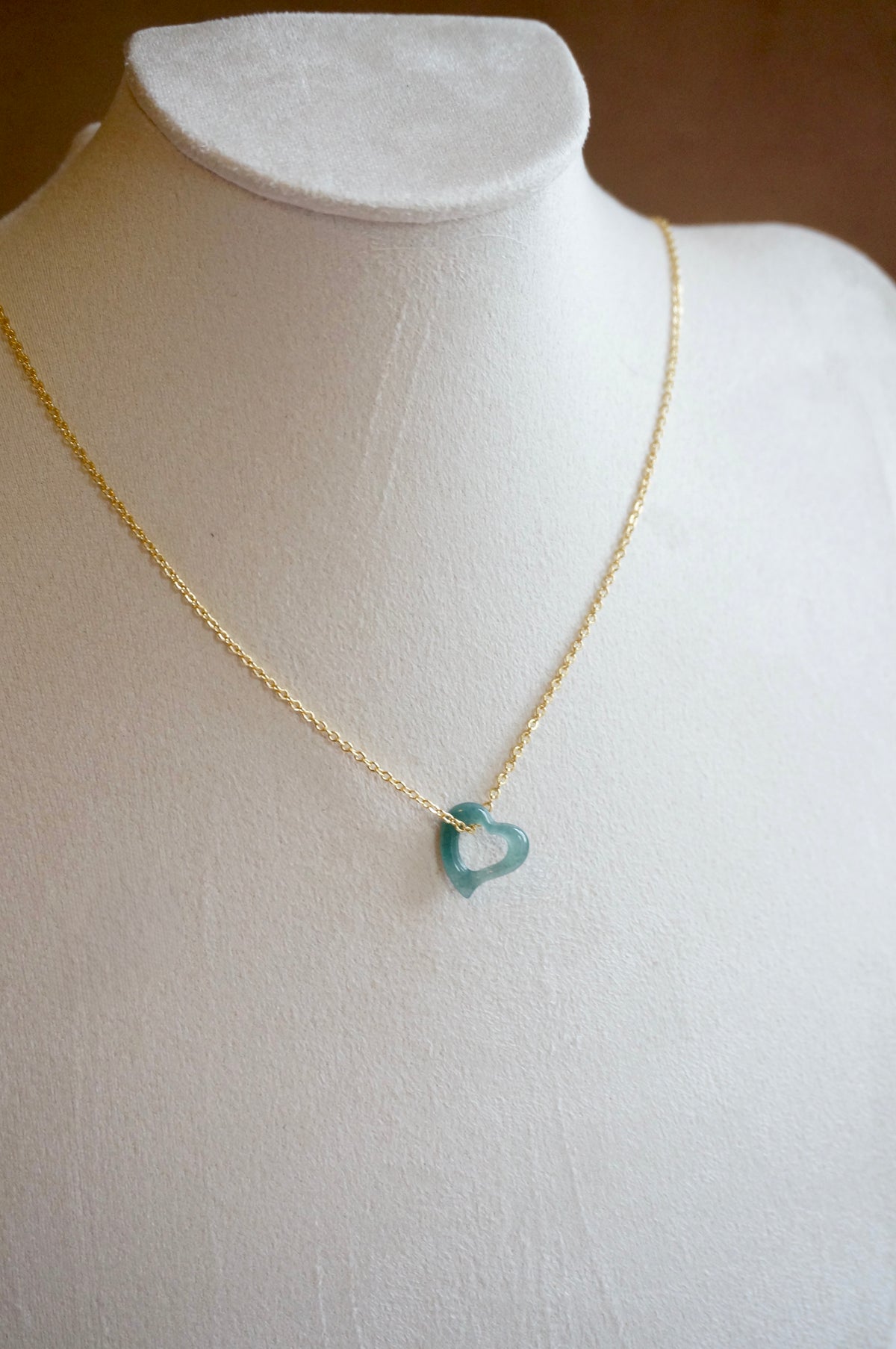 Jadeite Floating Heart Necklace