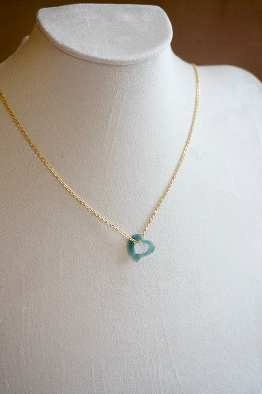 Jadeite Floating Heart Necklace