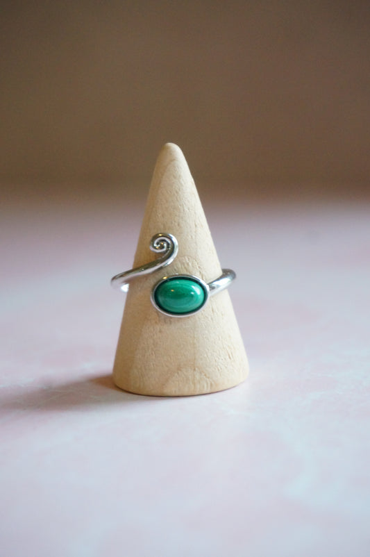 Malachite Spiral Ring