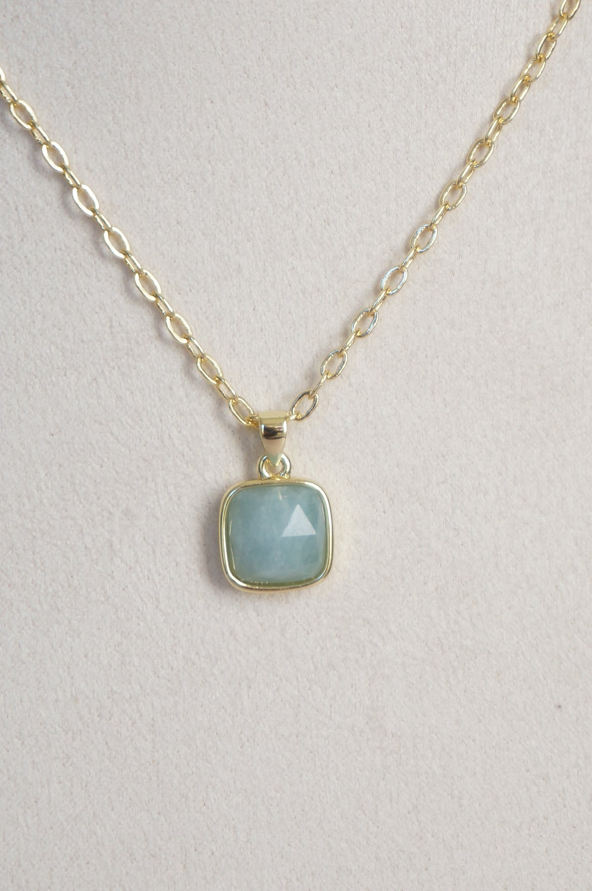 Aquamarine Square Necklace