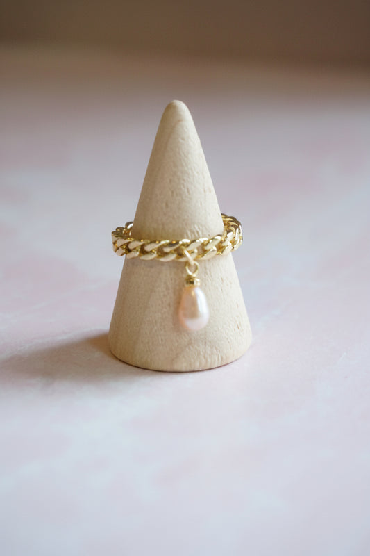 Pink Keshi Pearl Dangle Ring