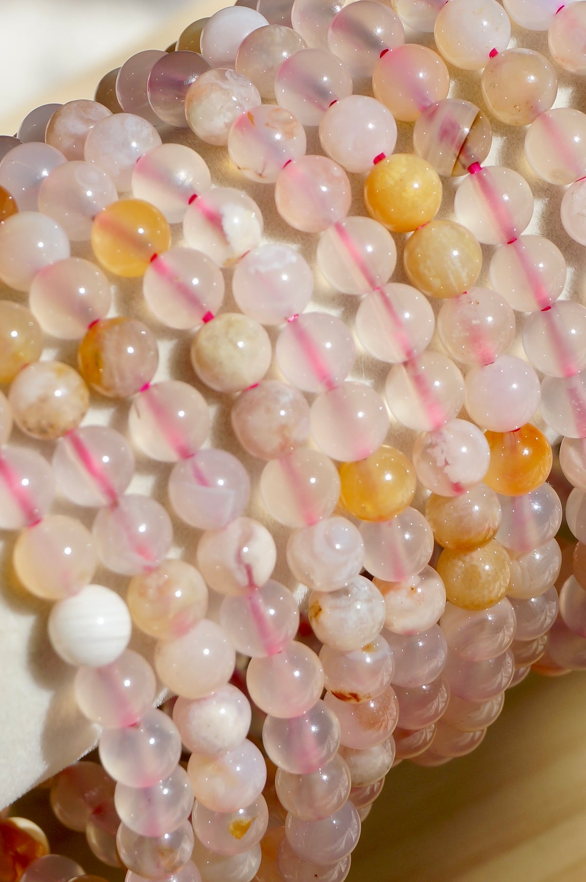 Flower Agate Beaded Bracelet