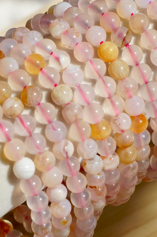 Flower Agate Beaded Bracelet