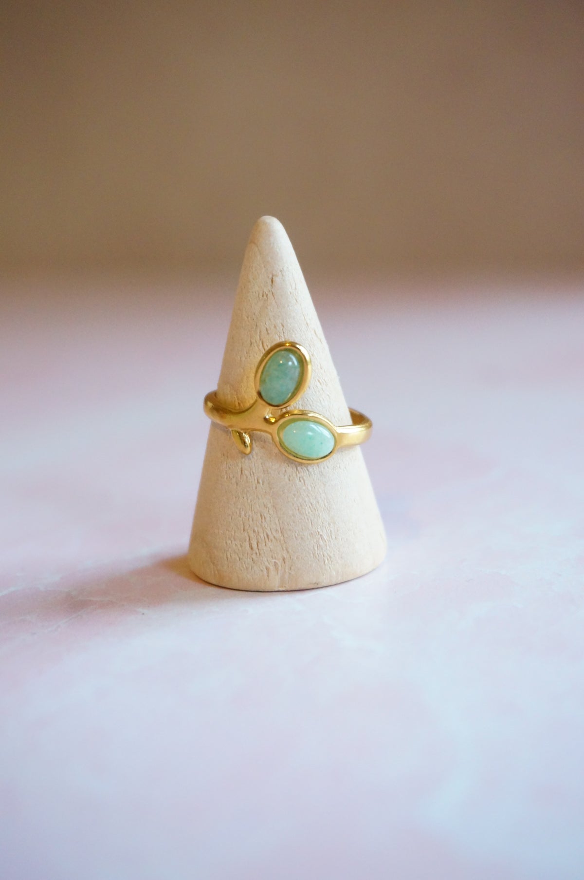 Green Aventurine Leaf Ring