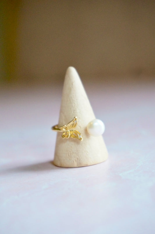 Freshwater Pearl Butterfly Ring