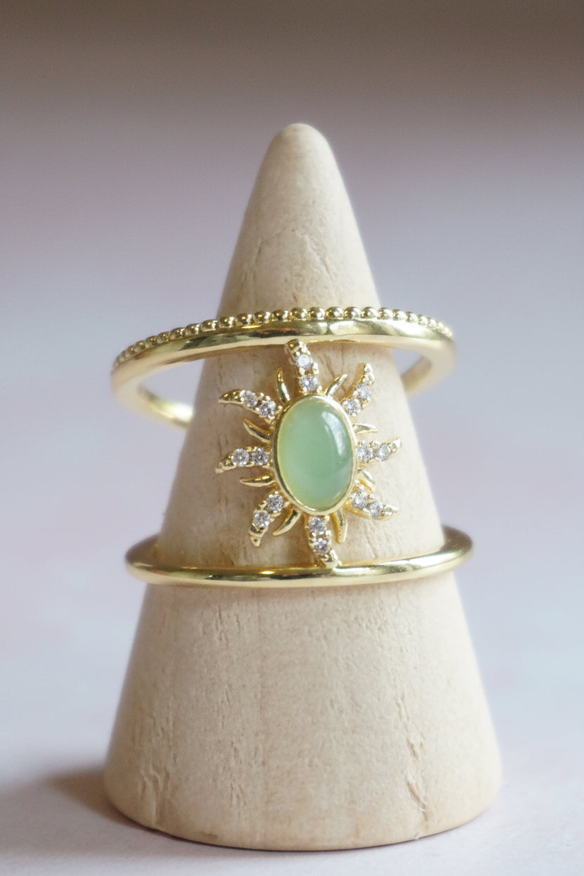 Green Aventurine Sunburst Ring