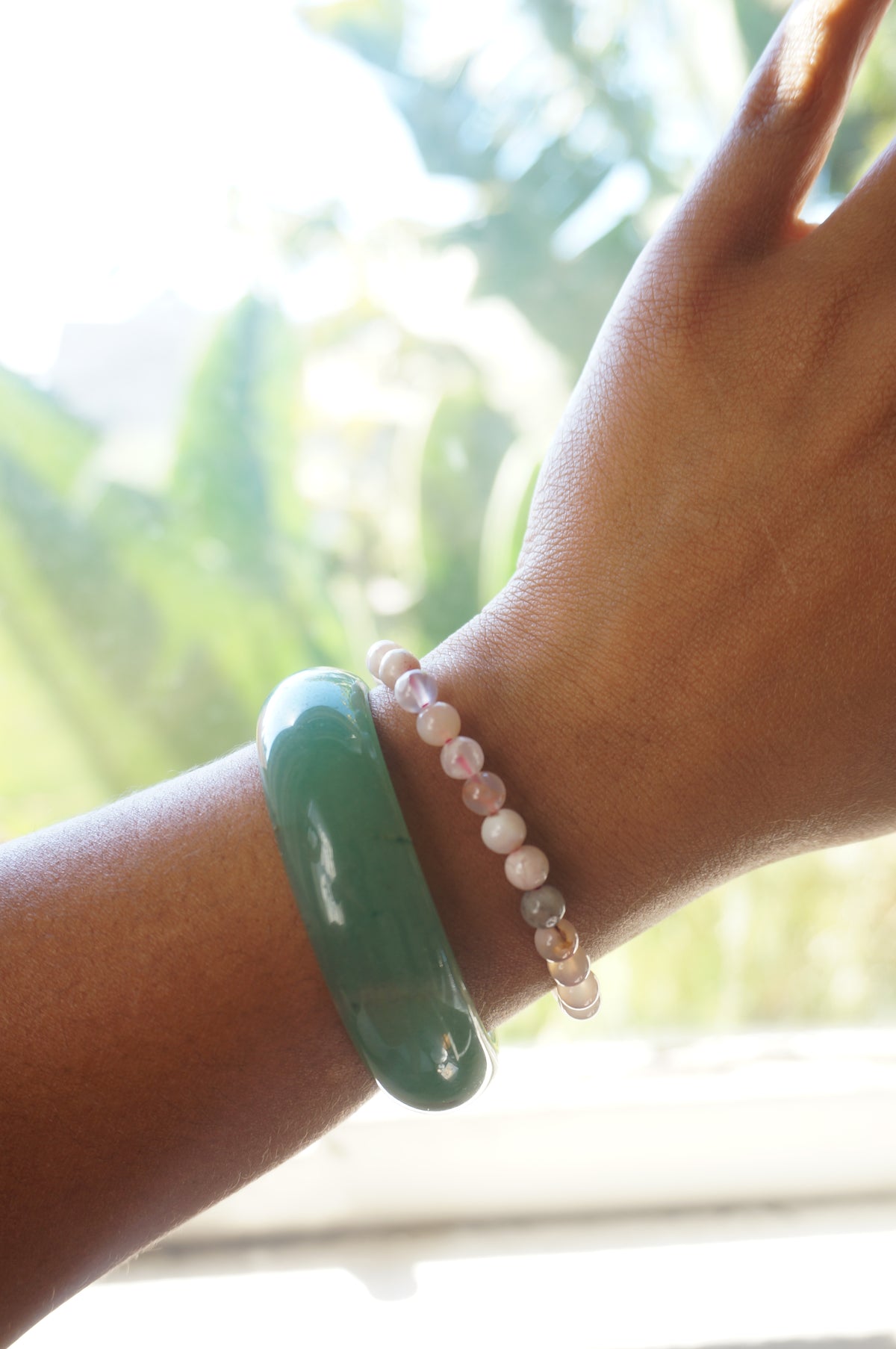 Flower Agate Beaded Bracelet