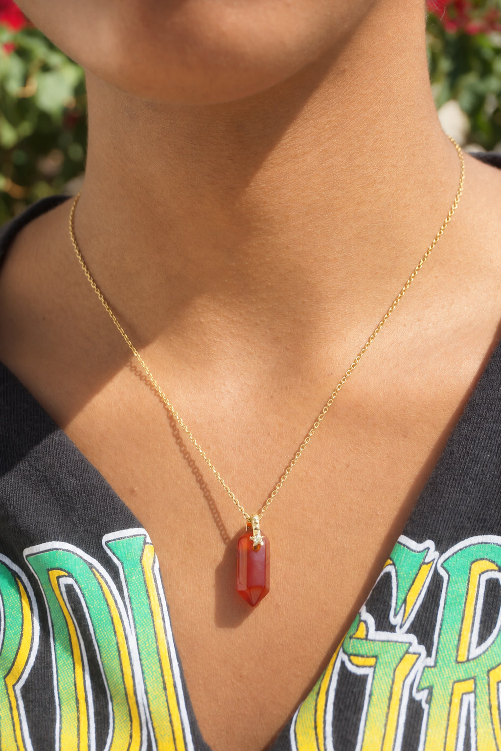 Carnelian Point Necklace