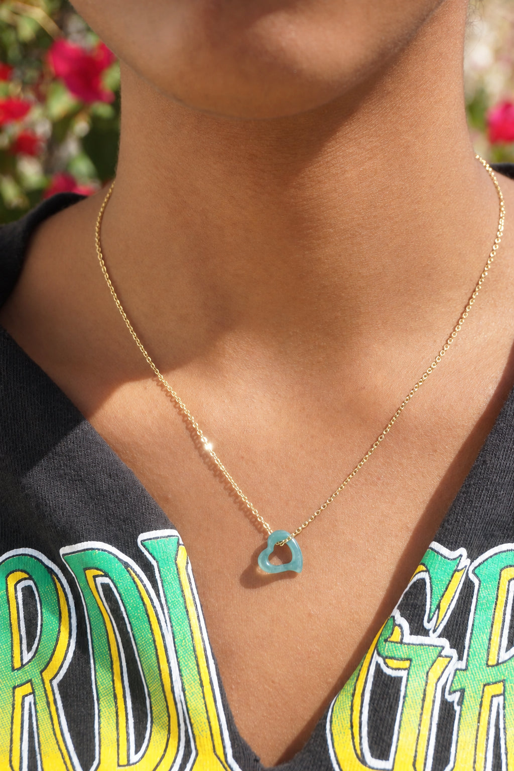 Jadeite Floating Heart Necklace