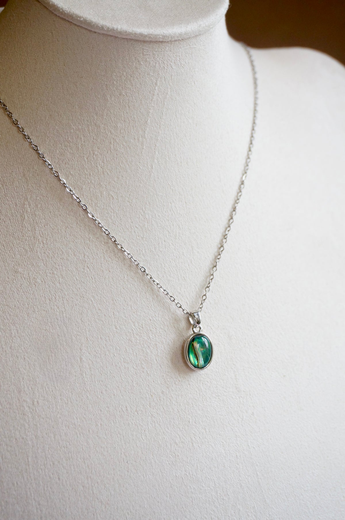Abalone Oval Necklace (silver)