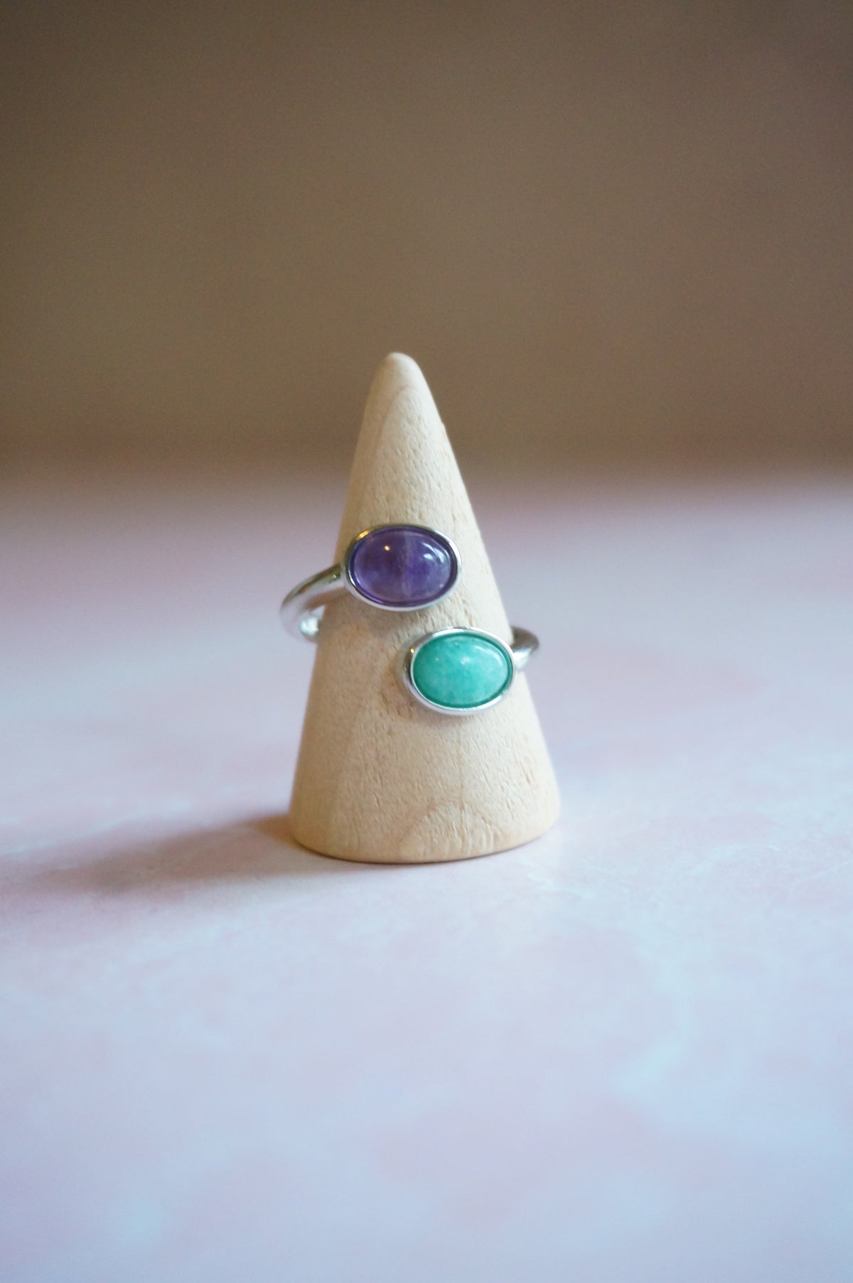 Amethyst & Amazonite Wrap Ring