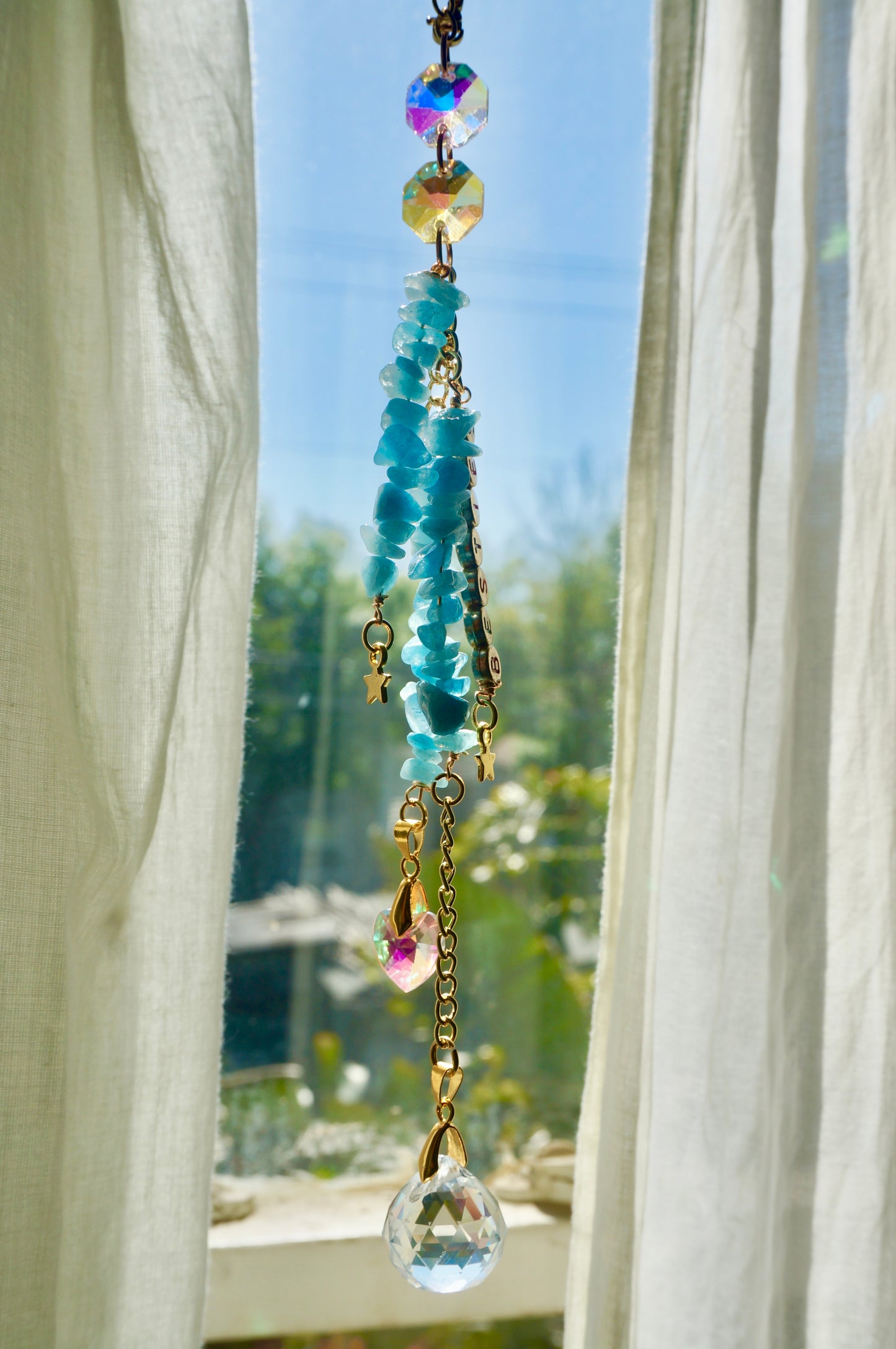 Custom Mini Crystal Suncatcher (Gold)