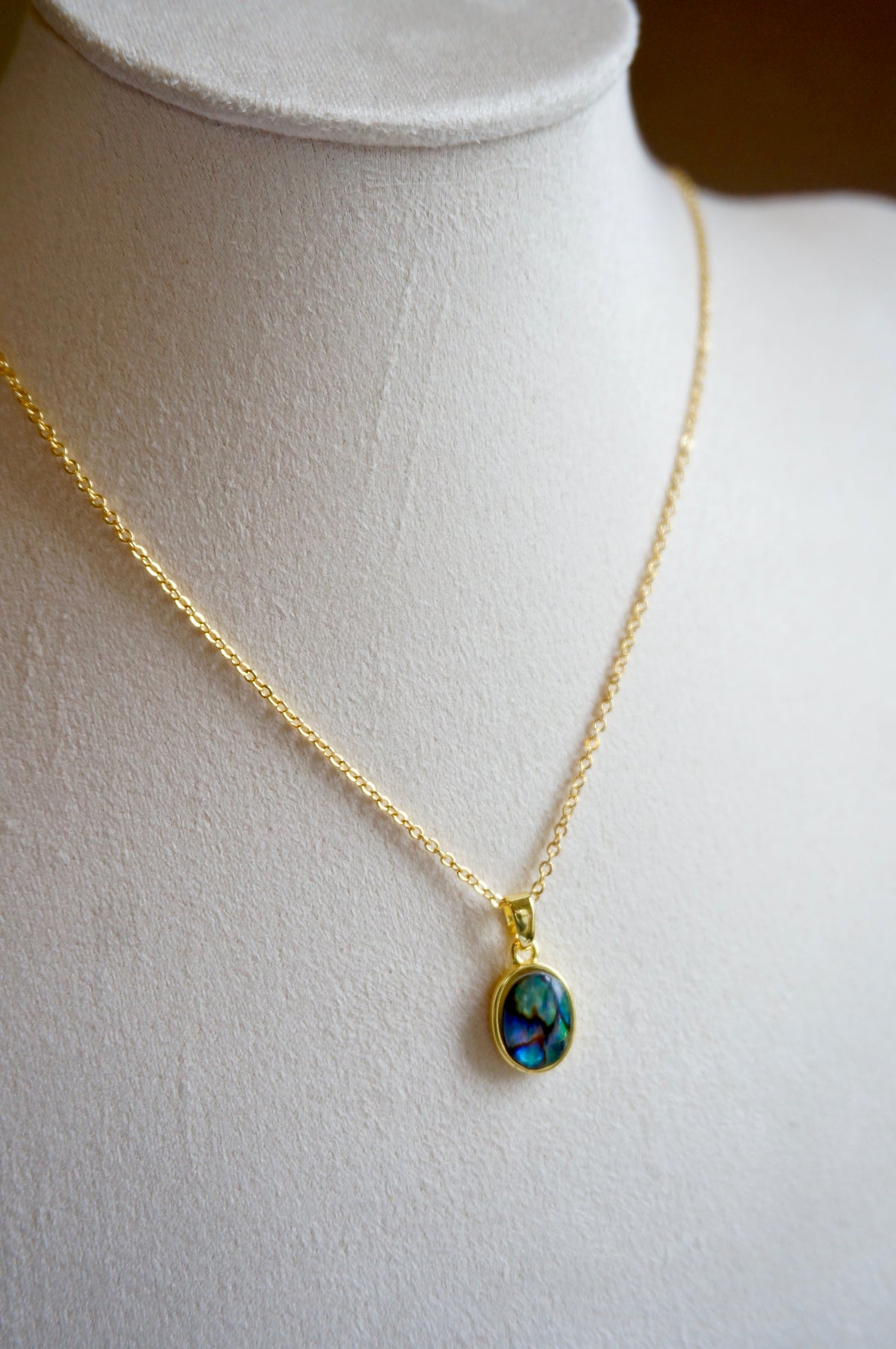 Abalone Oval Necklace (gold)