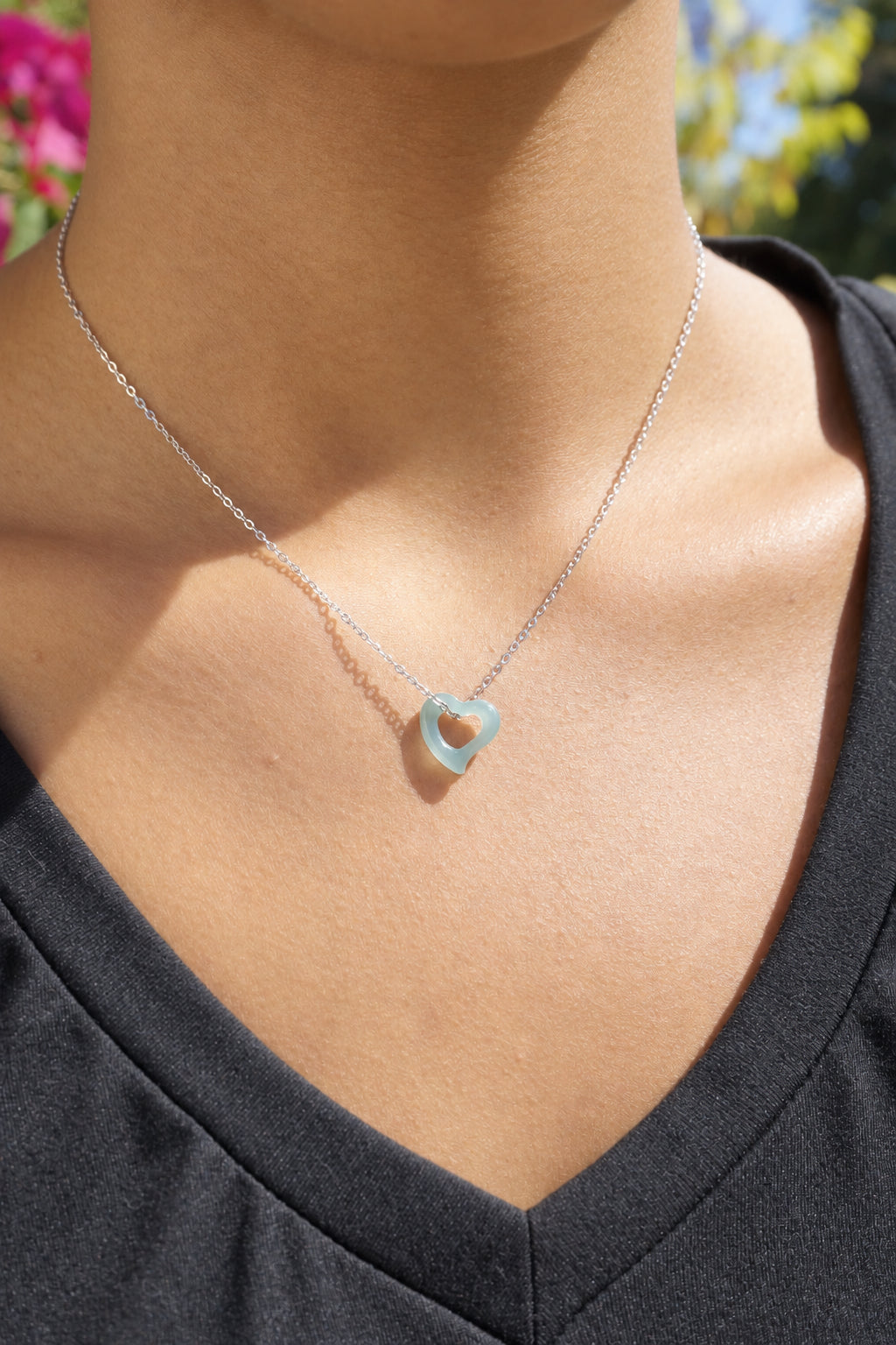 Jadeite Floating Heart Necklace