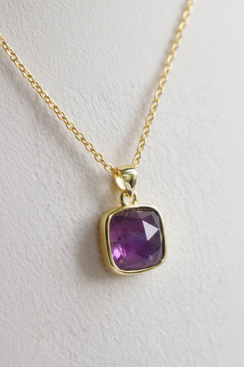 Amethyst Square Necklace