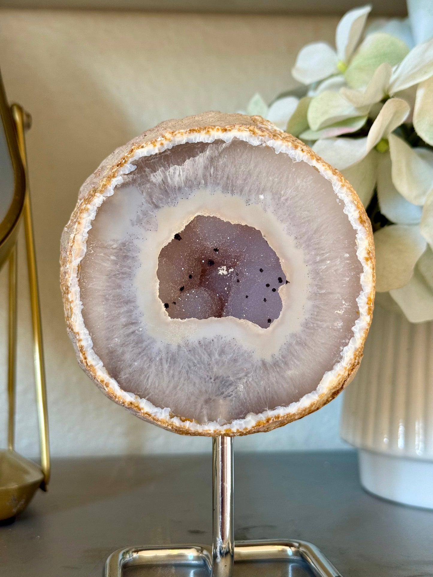 Agate Geode on Stand