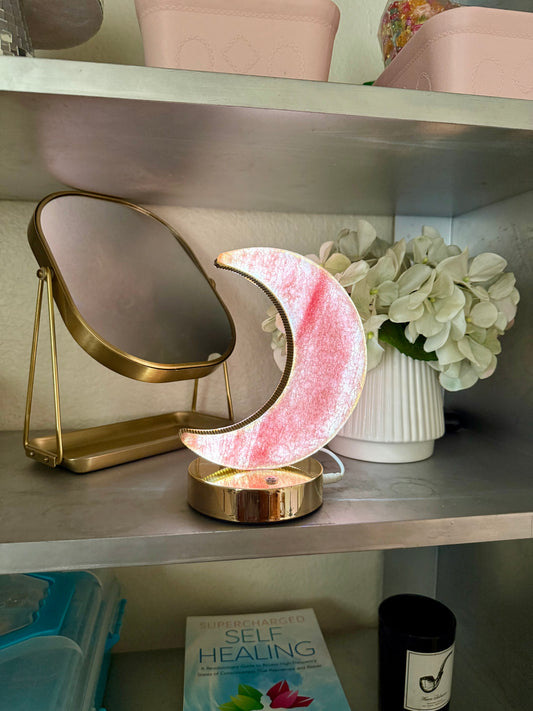 Strawberry Quartz Moon Lamp