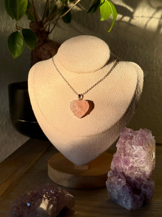 Rose Quartz Heart Necklace