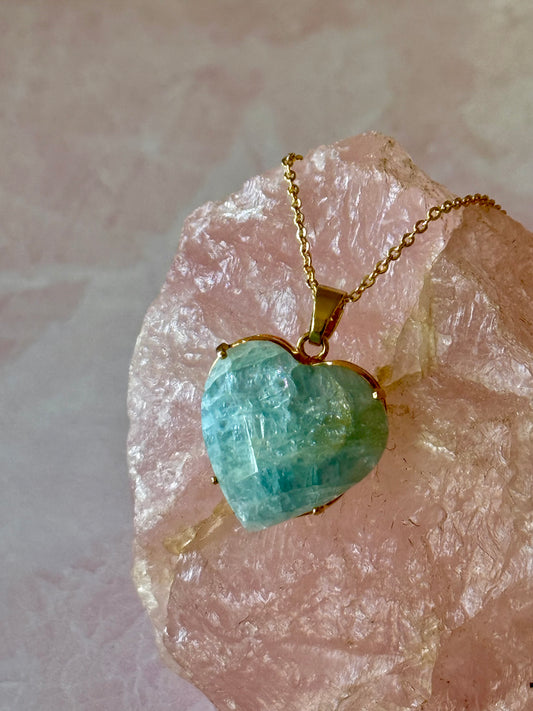 Aquamarine Heart Necklace