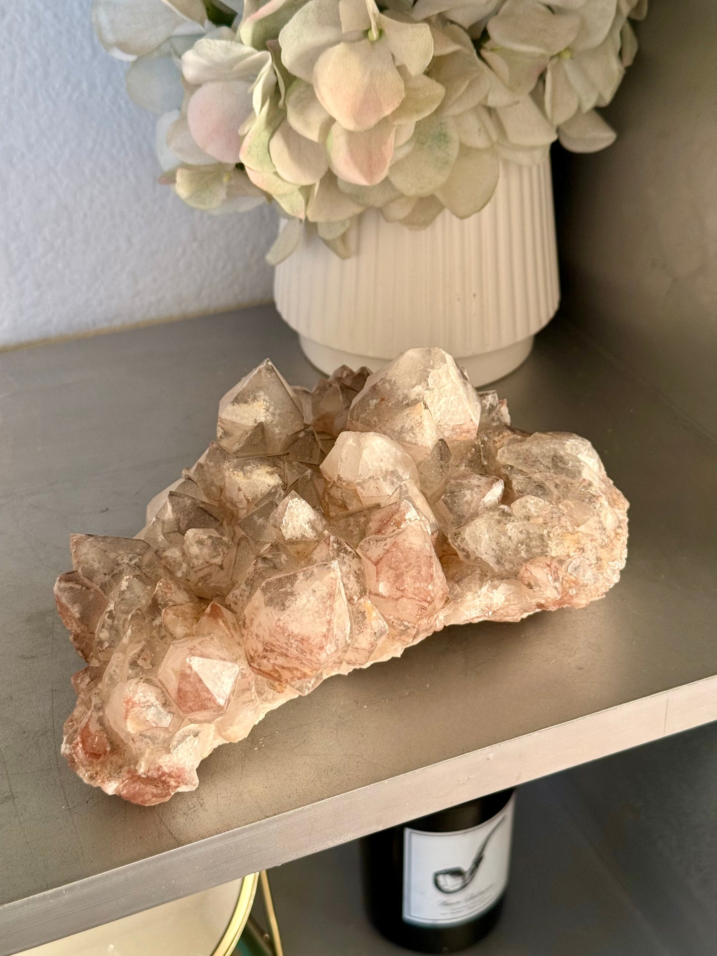 Pink & Grey Lithium Quartz Cluster