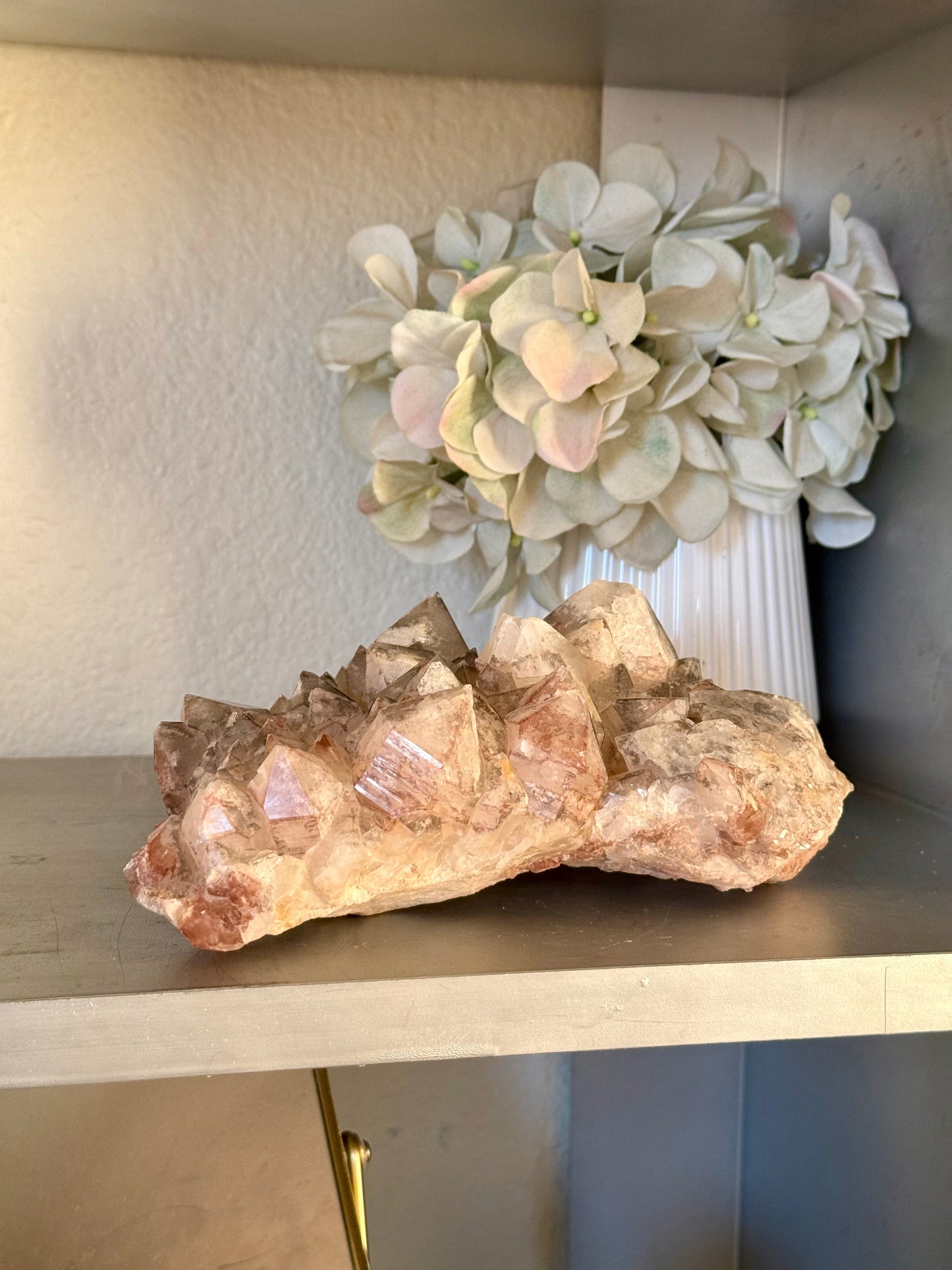 Pink & Grey Lithium Quartz Cluster