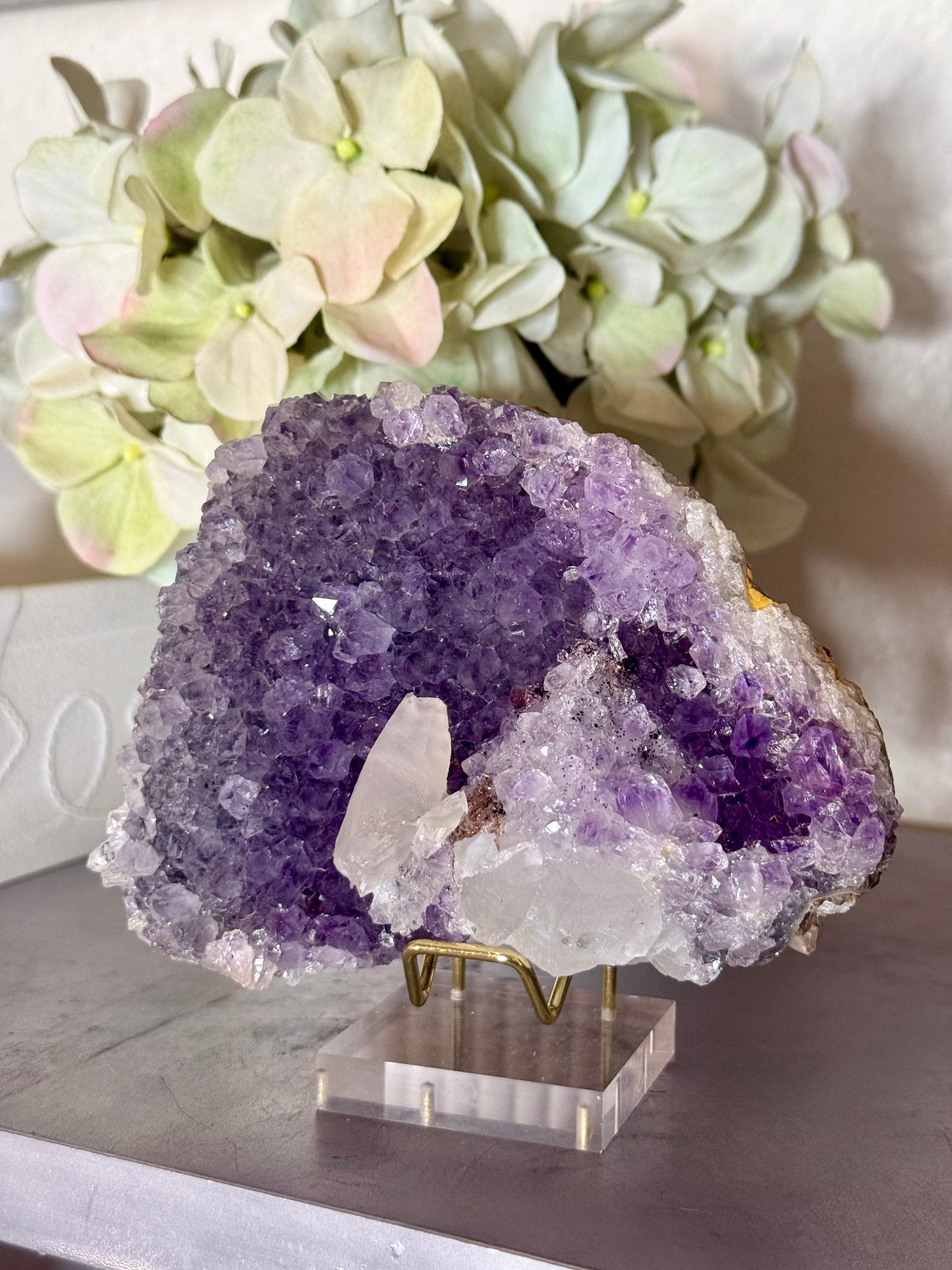 Gradient Amethyst Cluster w/Calcite