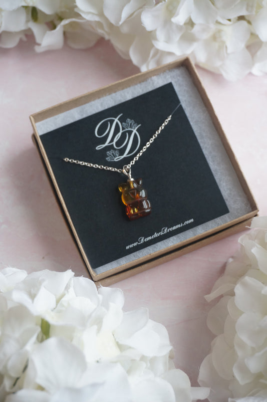 Amber Bear Necklace